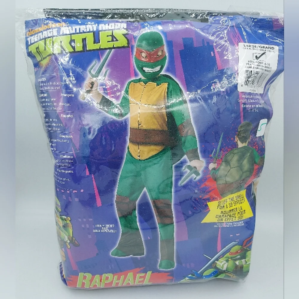 *SHIPS SAME/NEXT DAY!* New Raphael Ninja Turtle TMNT Kids Costume, Large 12-14